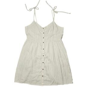 Aerie Linen Corset Dress Beige Tan US Womens Large Mini Above Knee Summer Preppy
